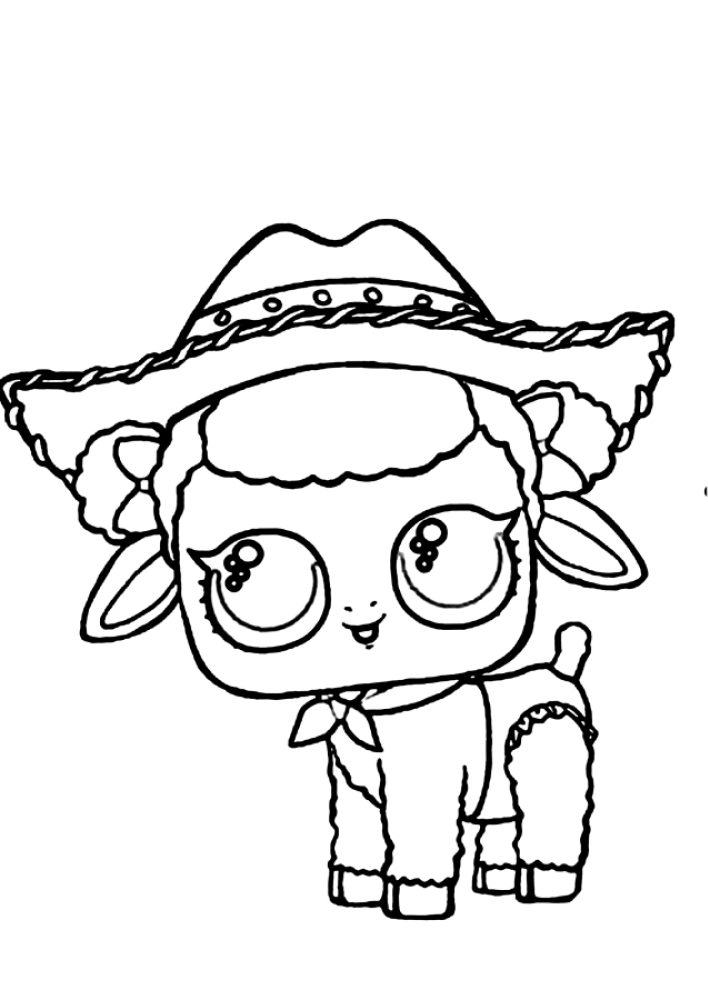 A pet in a cowboy hat Coloring page Print